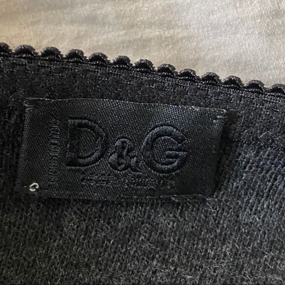 DOLCE & GABANA gray beaded wool midi dress M - Picture 9 of 16